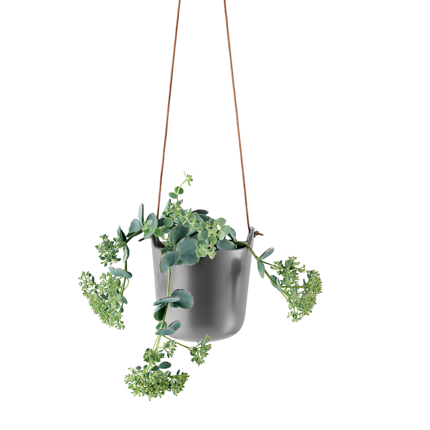 Självvattnande blomkruka 15 cm, hängande, stålgrå, Eva Solo