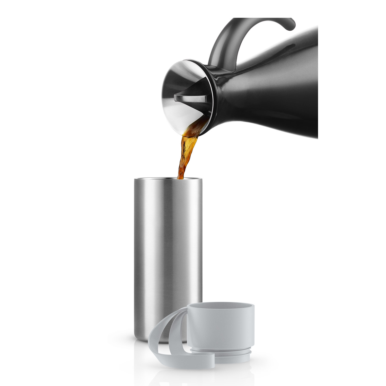 Resemugg TO GO 350 ml, marmorgrått lock, rostfritt stål, Eva Solo