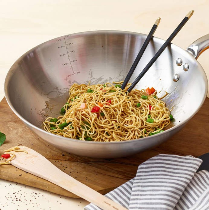 Wok ALCHIMY 32 cm, 4,7 l, rostfritt stål, de Buyer