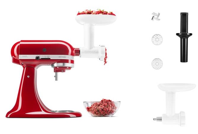 Köttkvarnstillbehör för hushållsassistent 5KSMFGCA, med tillbehör för kakpress, KitchenAid