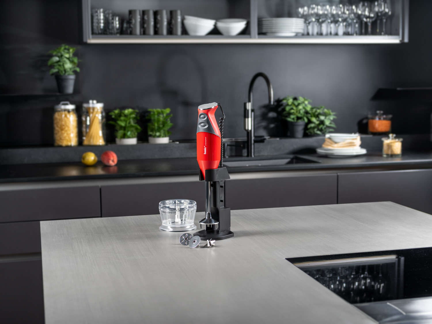 Stavmixer DELUXE typ D, 200 W, röd, Bamix