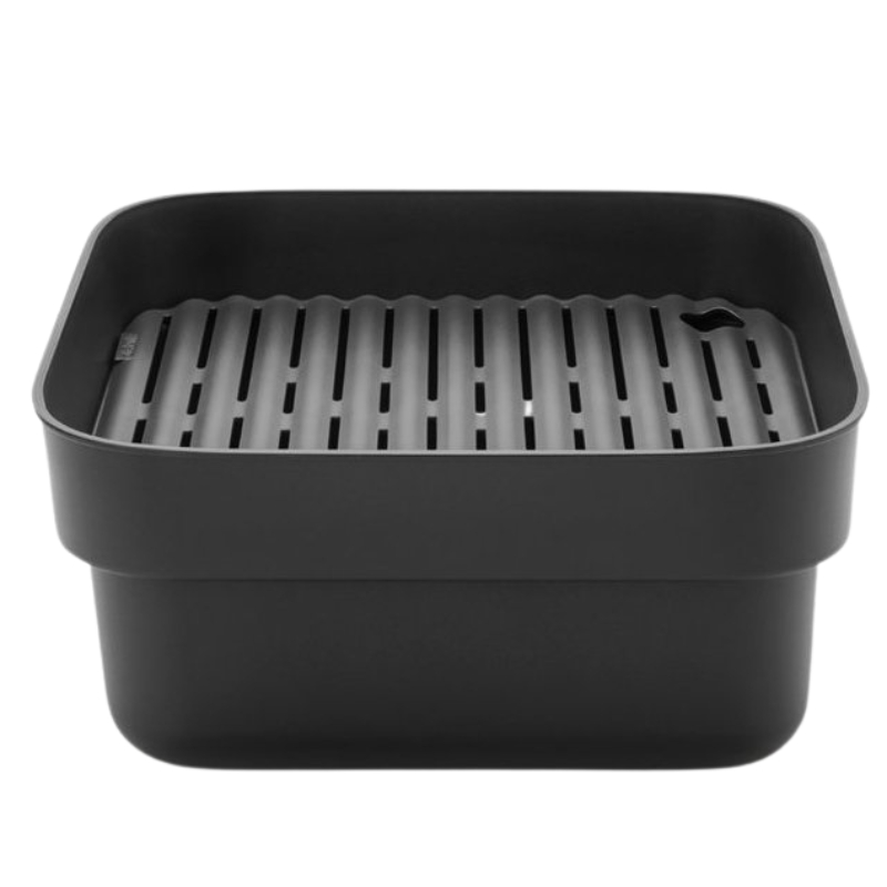 Diskfat, med droppbricka, mörkgrå, Brabantia