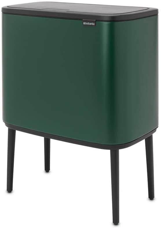 Soptunna med trycklock BO TOUCH BIN 3 x 11 l, grön, Brabantia
