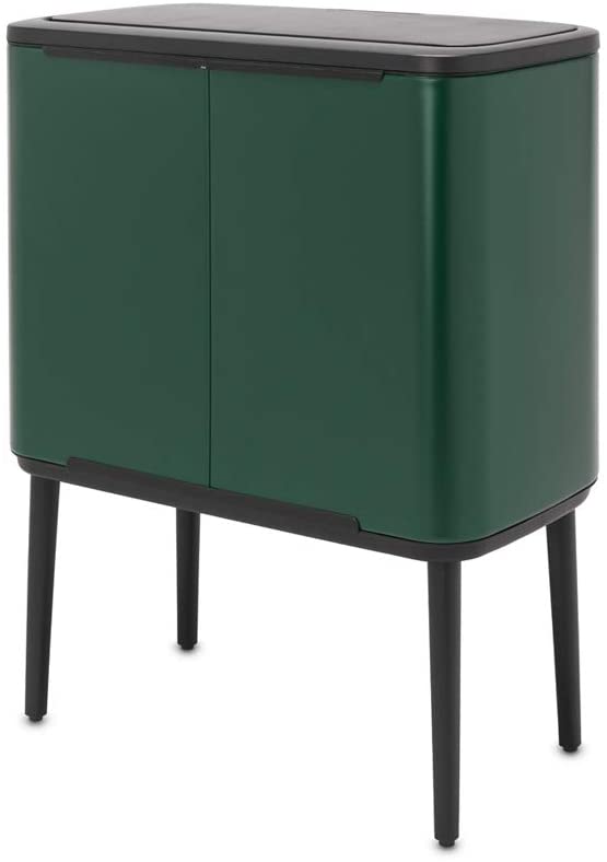 Soptunna med trycklock BO TOUCH BIN 3 x 11 l, grön, Brabantia