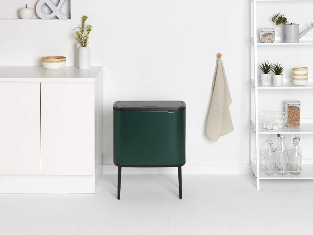 Soptunna med trycklock BO TOUCH BIN 3 x 11 l, grön, Brabantia