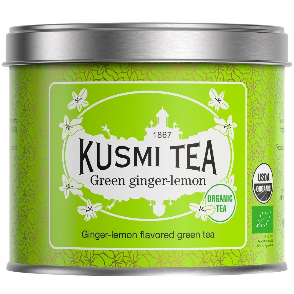 Grönt te GINGER LEMON, 100 g teburk med lösa blad, Kusmi Tea