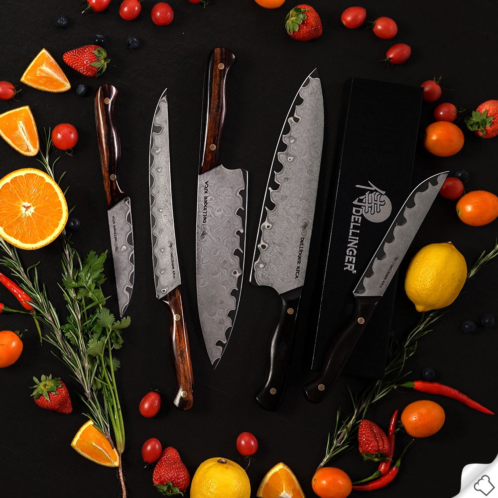 Kockkniv KITA NORTH DAMASCUS 22,5 cm, Dellinger