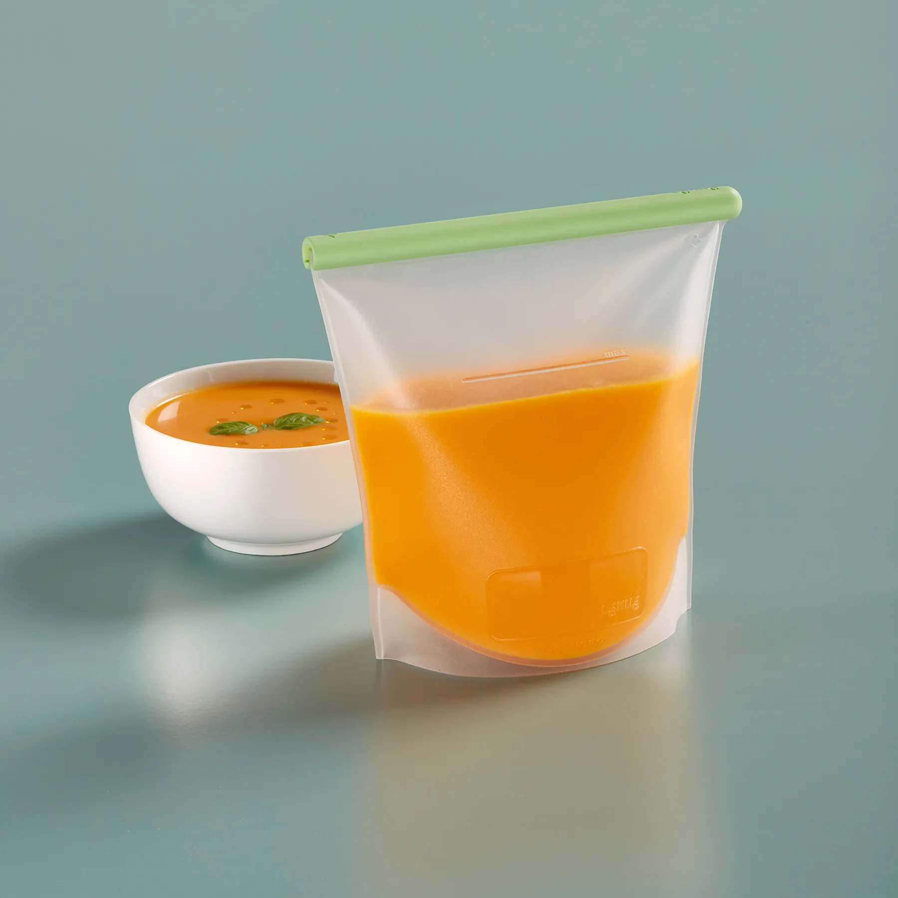 Återanvändbar matförvaringspåse 1,5 l, grön, Lékué