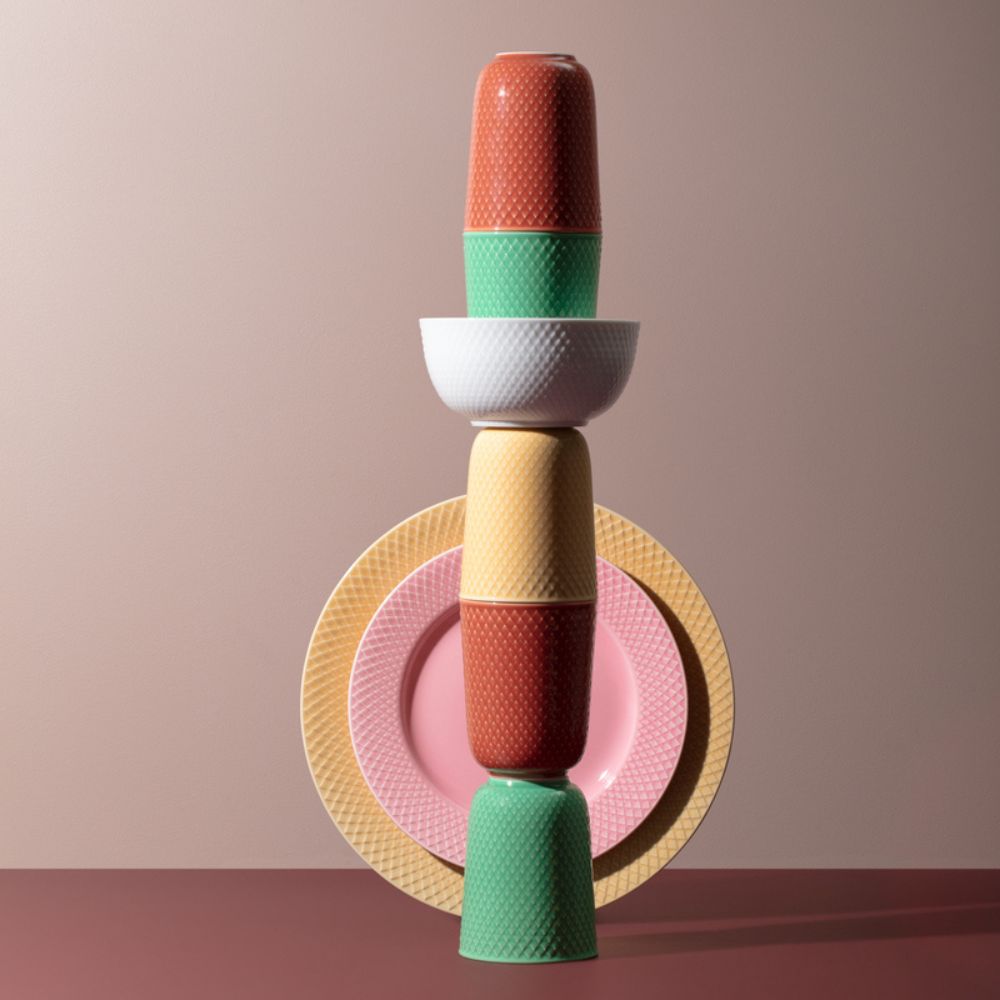Efterrättstallrik RHOMBE, 21 cm, rosa, Lyngby