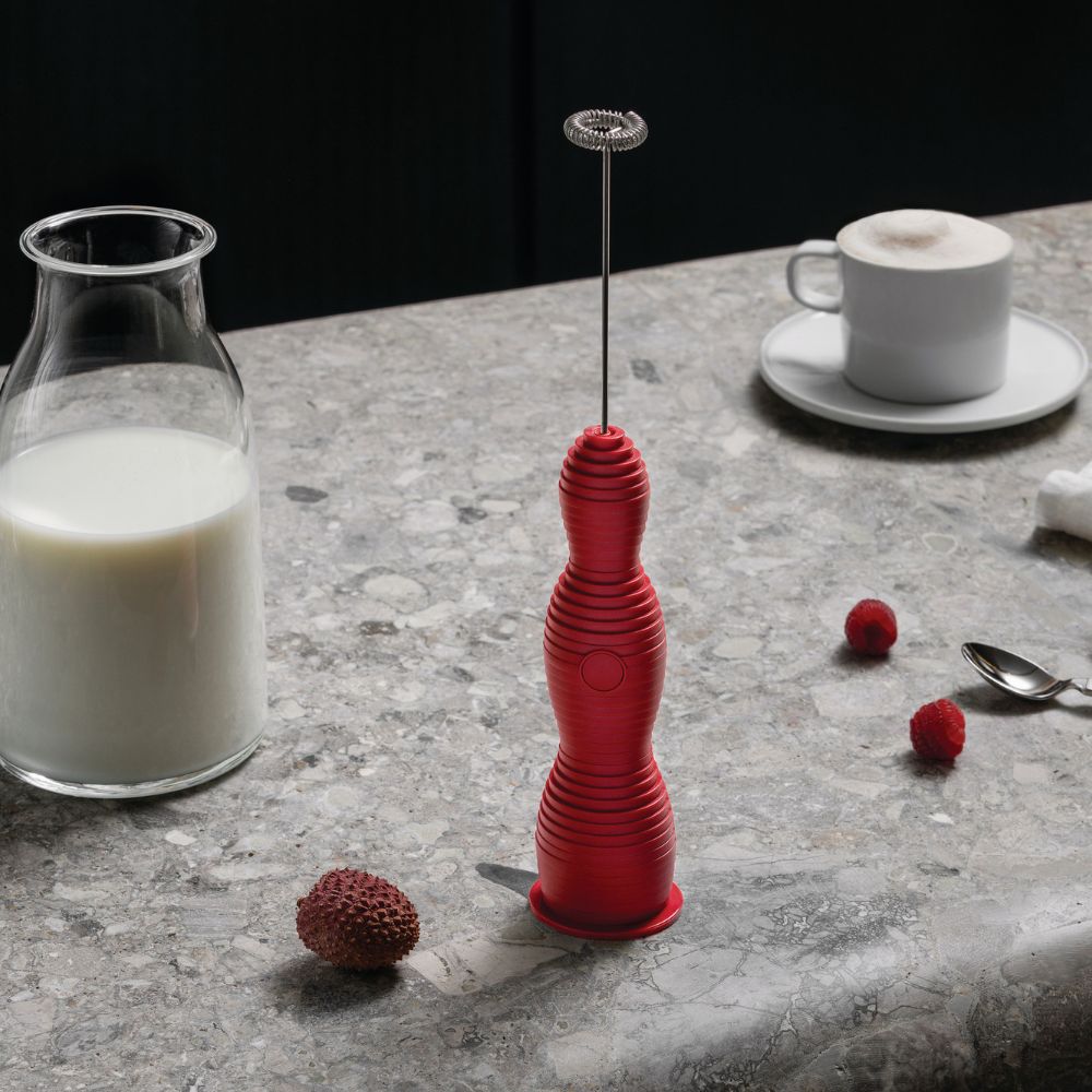 Mjölkskummare PULCINA, röd, Alessi