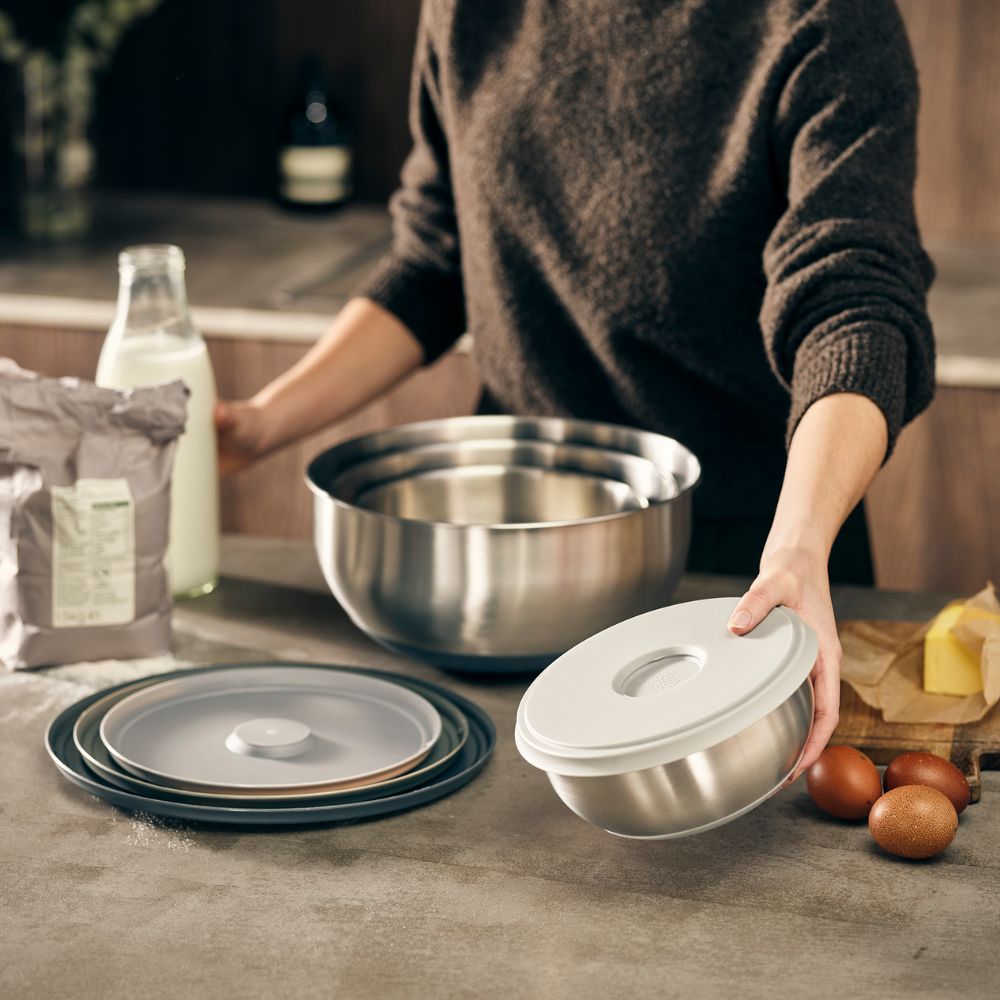 Köksskålsset NEST PREP&STORE 95025, 4 st, med lock, rostfritt stål, Joseph Joseph