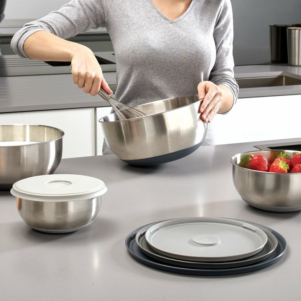 Köksskålsset NEST PREP&STORE 95025, 4 st, med lock, rostfritt stål, Joseph Joseph