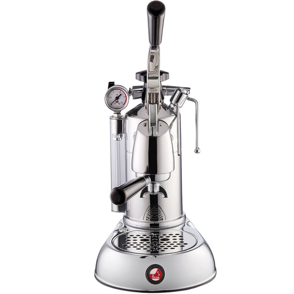 Kaffemaskin med spak STRADIVARI PROFESSIONAL silver, plasthandtag, La Pavoni