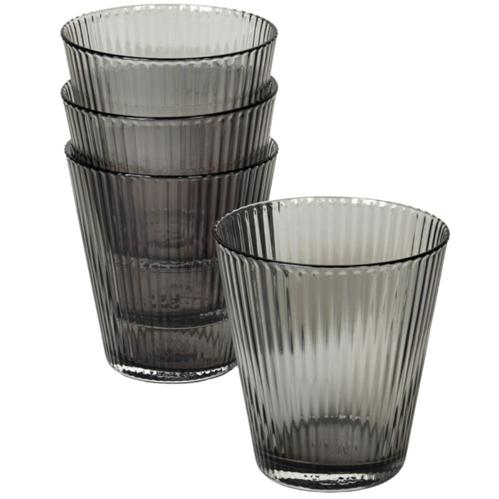 Vattenglas NOUVEAU, set i 4 delar, 260 ml, rök, Rosendahl