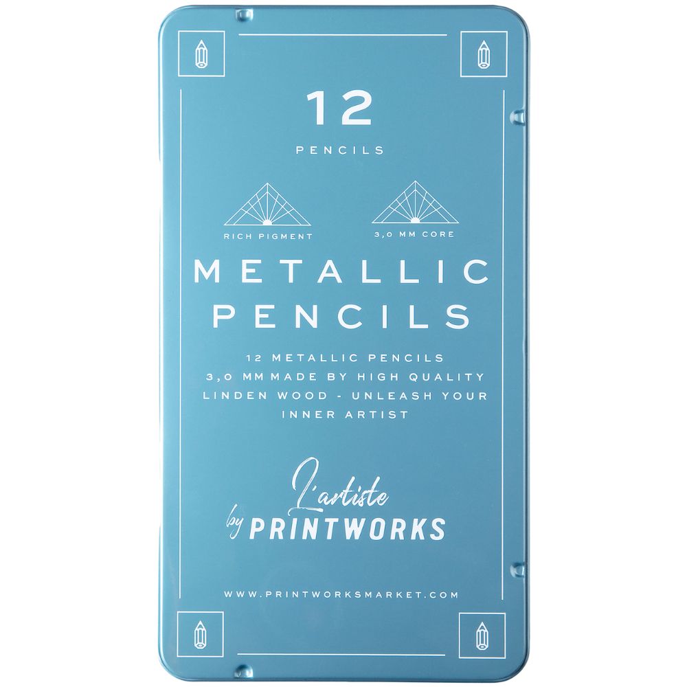 Set med pennor PRINTWORKS METALLIC, 12 st, Printworks