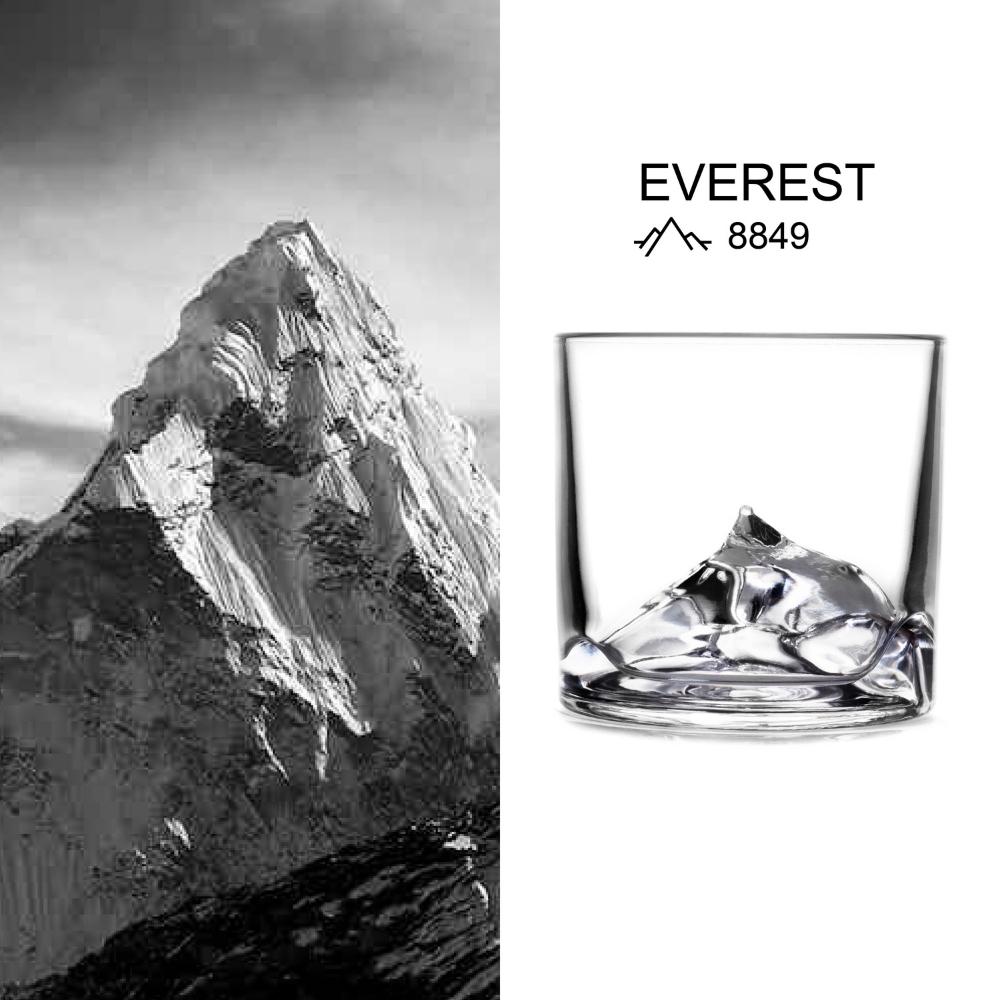 Whiskyglas THE PEAKS, whiskykaraff, glasunderlägg och bricka i set, 14 st, Liiton