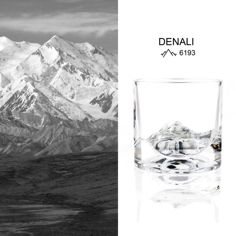 Whiskyglas THE PEAKS, whiskykaraff, glasunderlägg och bricka i set, 14 st, Liiton