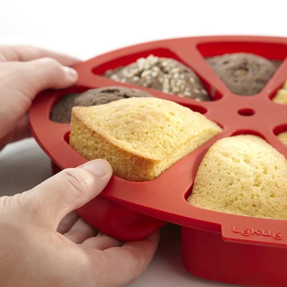Tårtform i portioner, 26,5 cm, röd, silikon, Lékué