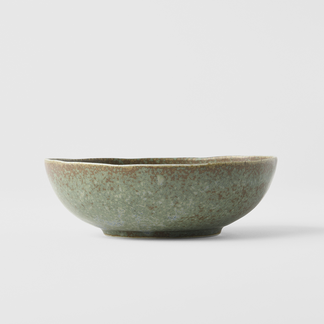 Matskål GREEN FADE 14 cm, oval, MIJ