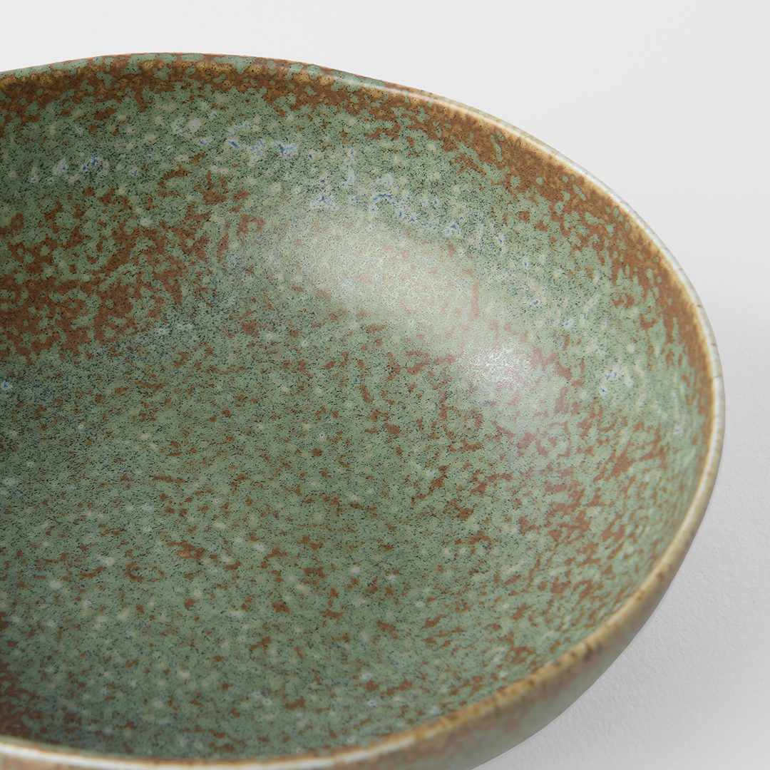 Matskål GREEN FADE 14 cm, oval, MIJ