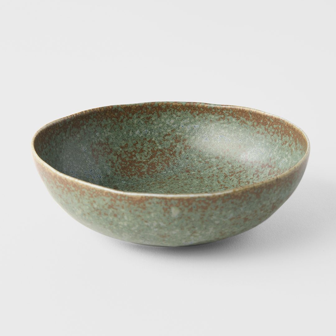 Matskål GREEN FADE 14 cm, oval, MIJ