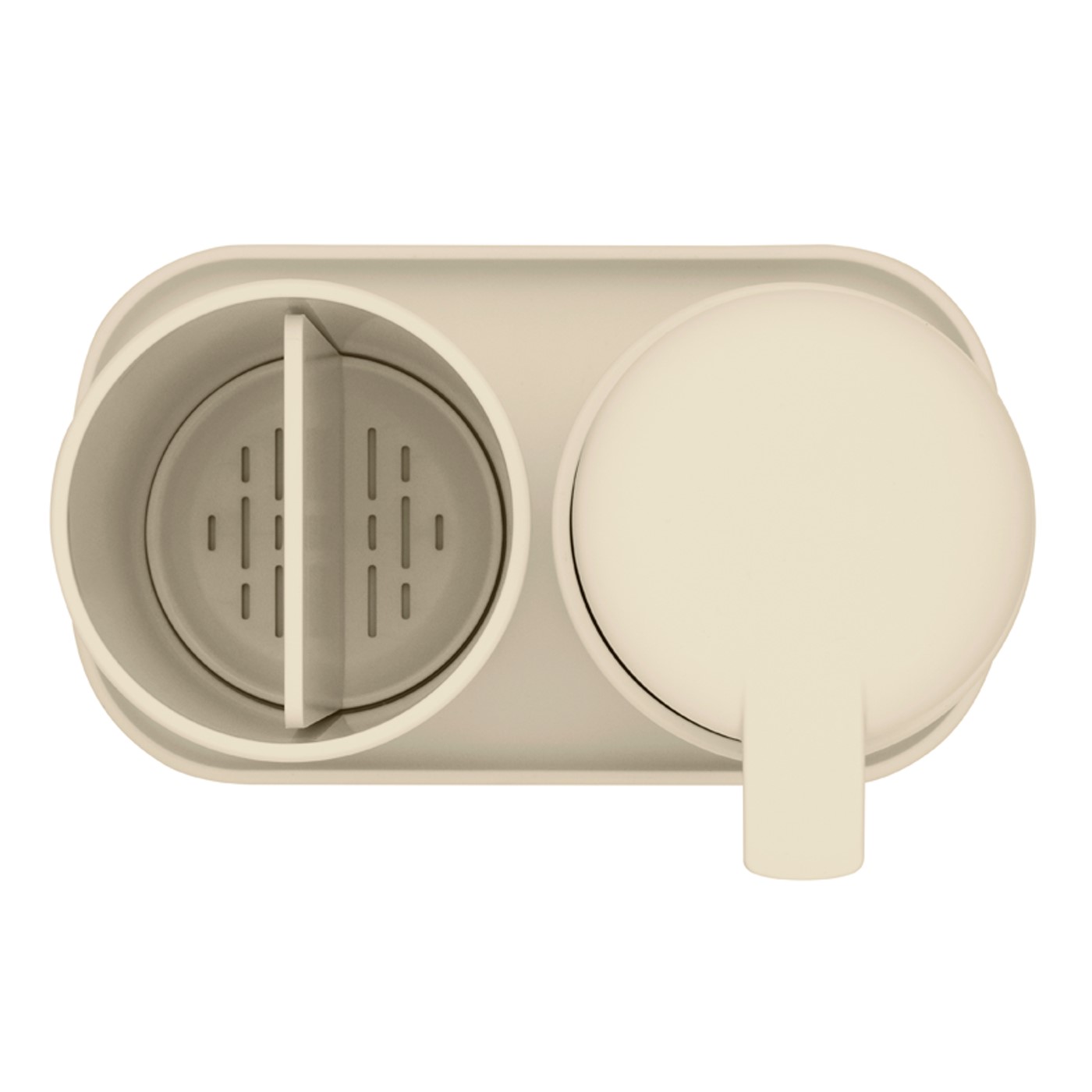 Dispenser för flytande tvål och tandborstkopp i set RENEW mjuk beige, Brabantia