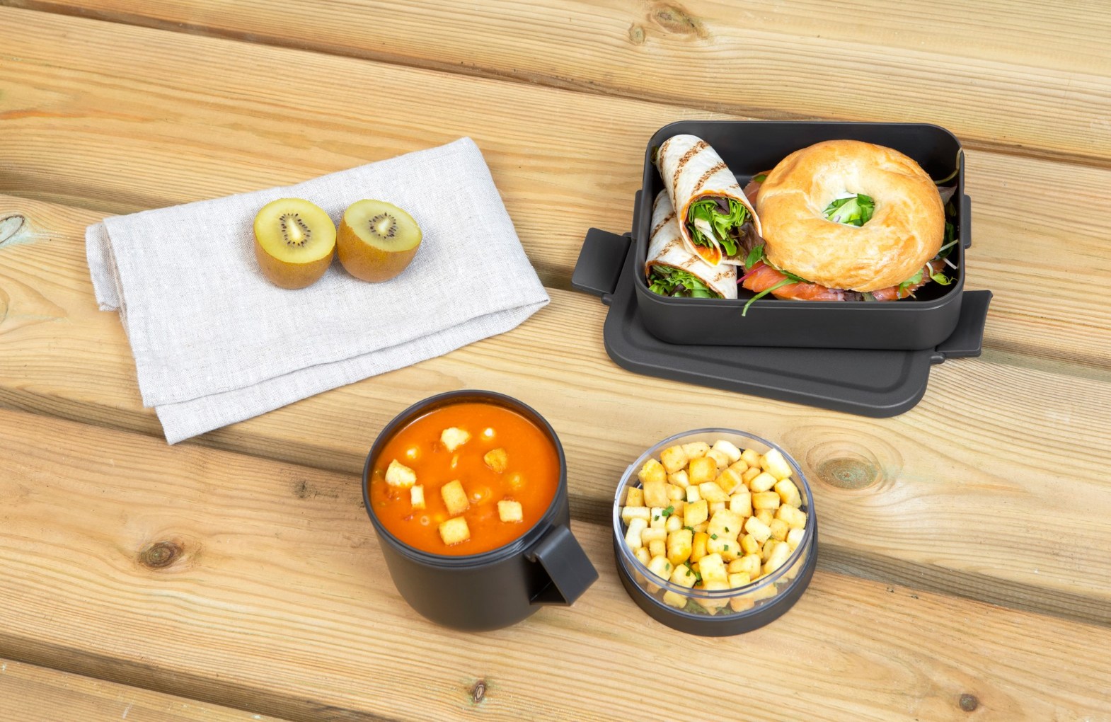 Matlåda och lunchburk i set MAKE & TAKE mörkgrå, Brabantia