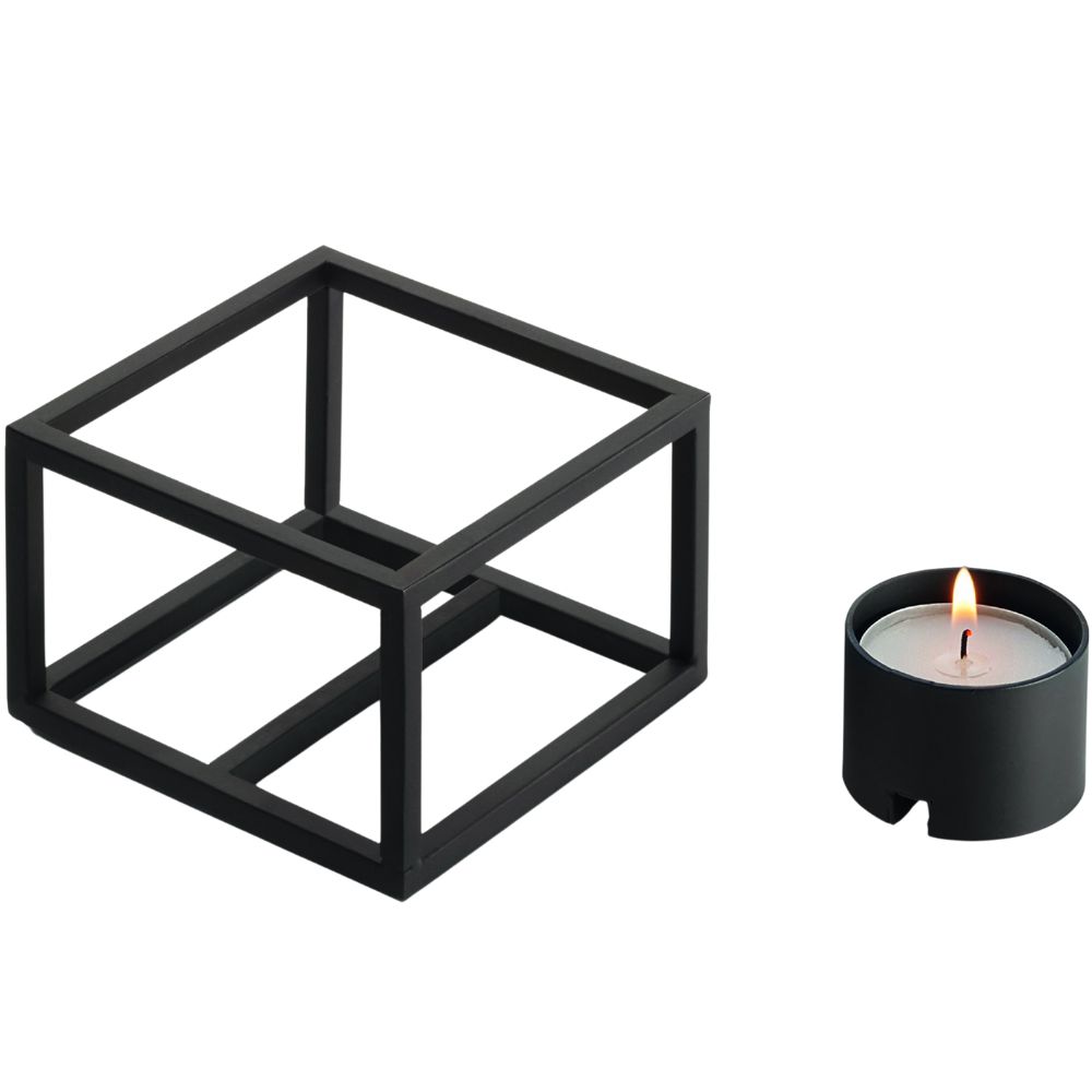 Tekannavärmare CUBO 10 cm, svart, Philippi