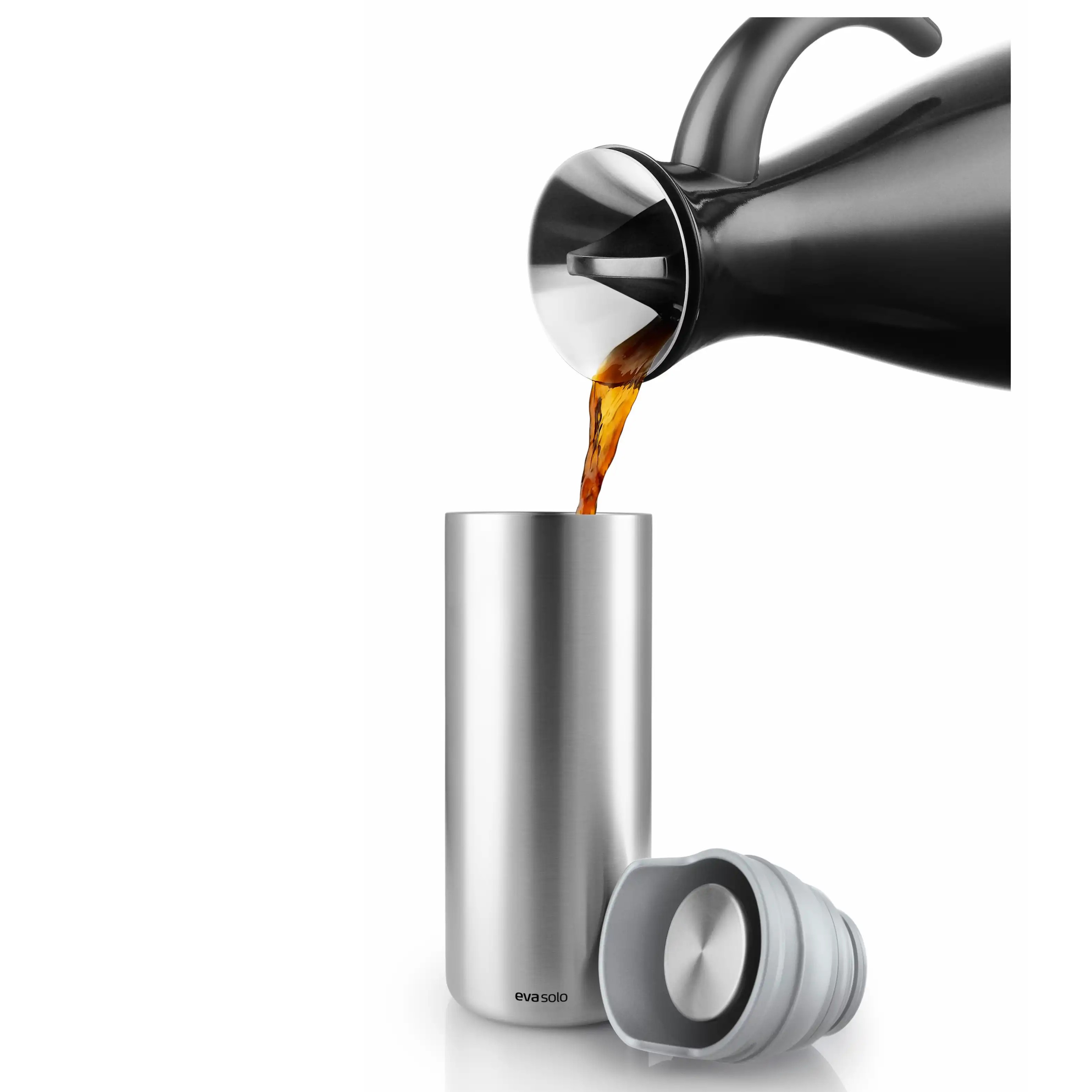 Resemugg URBAN TO GO 350 ml, marmorgrått lock, rostfritt stål, Eva Solo
