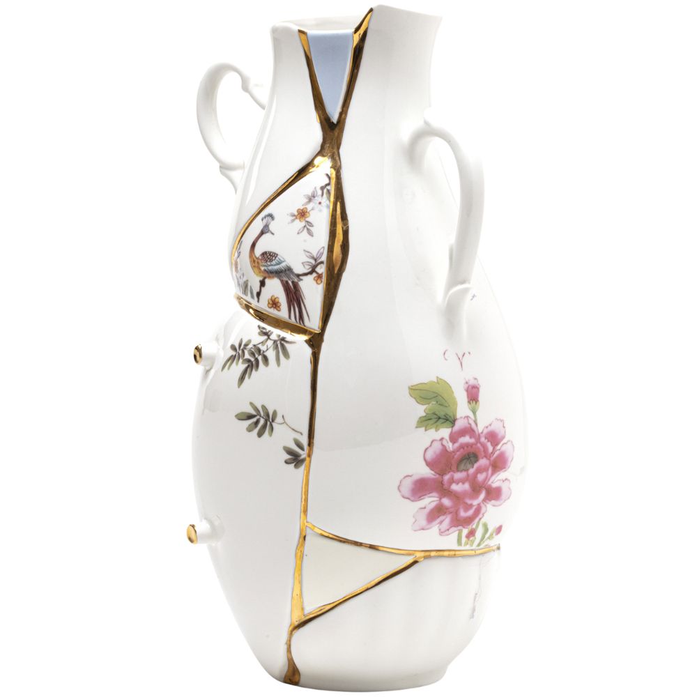 Vas KINTSUGI 32 cm, vit, Seletti