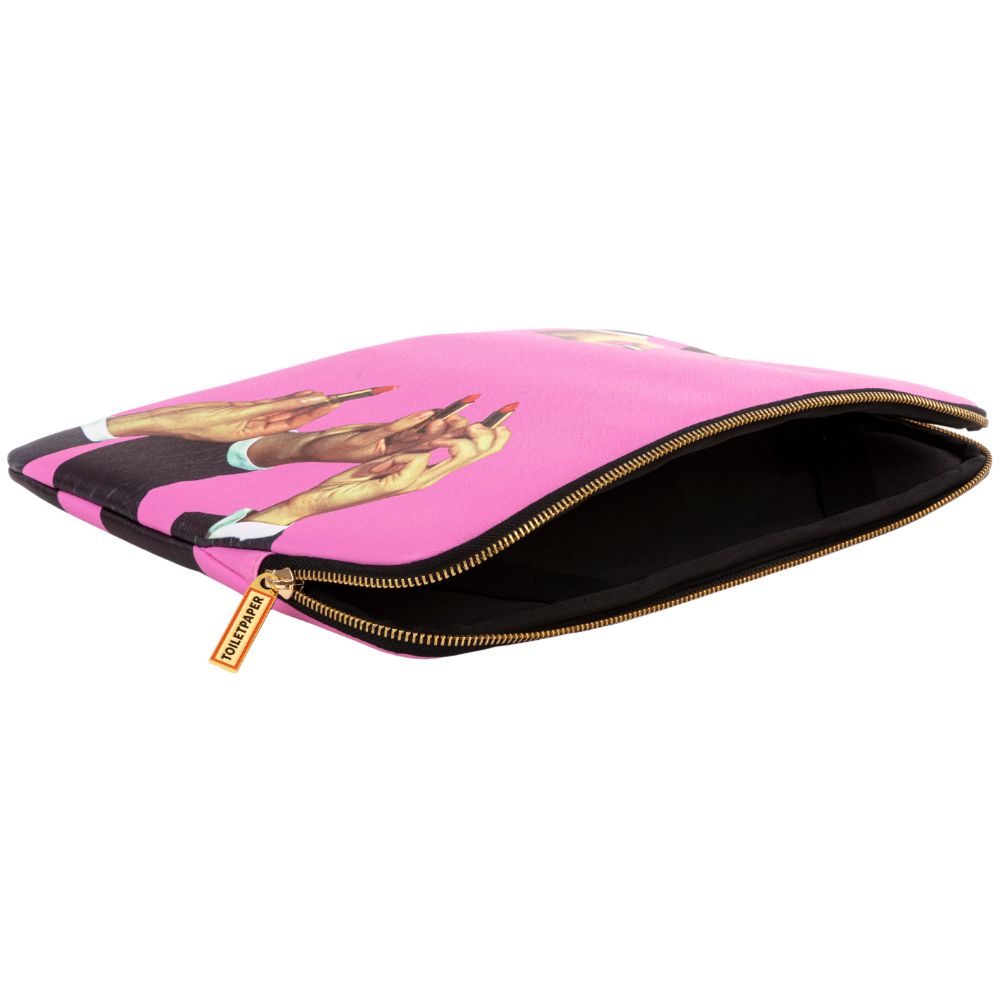Laptopfodral TOILETPAPER LIPSTICKS 34,5 x 25 cm, rosa, Seletti