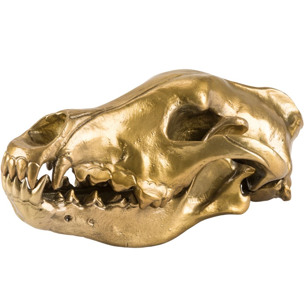 Figur WUNDERKAMMER WOLF SKULL 28 cm, silver, aluminium, Seletti