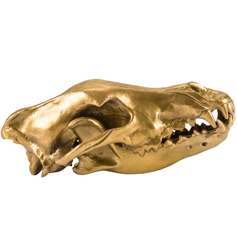 Figur WUNDERKAMMER WOLF SKULL 28 cm, silver, aluminium, Seletti