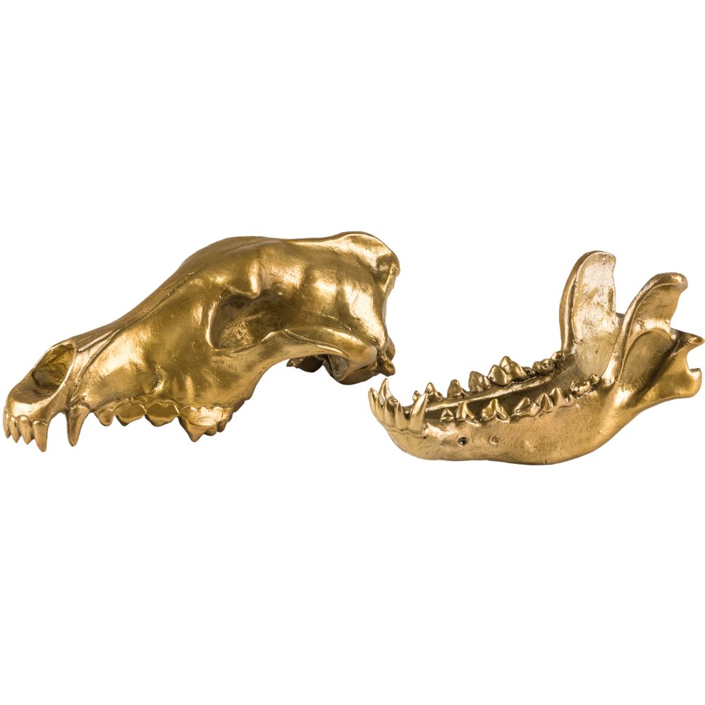 Figur WUNDERKAMMER WOLF SKULL 28 cm, silver, aluminium, Seletti