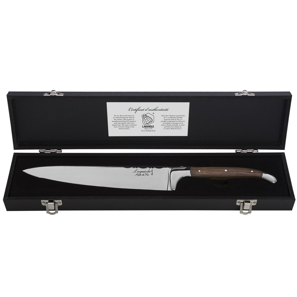Kockkniv LUXURY 20 cm, presentask, handtag i olivträ, Laguiole