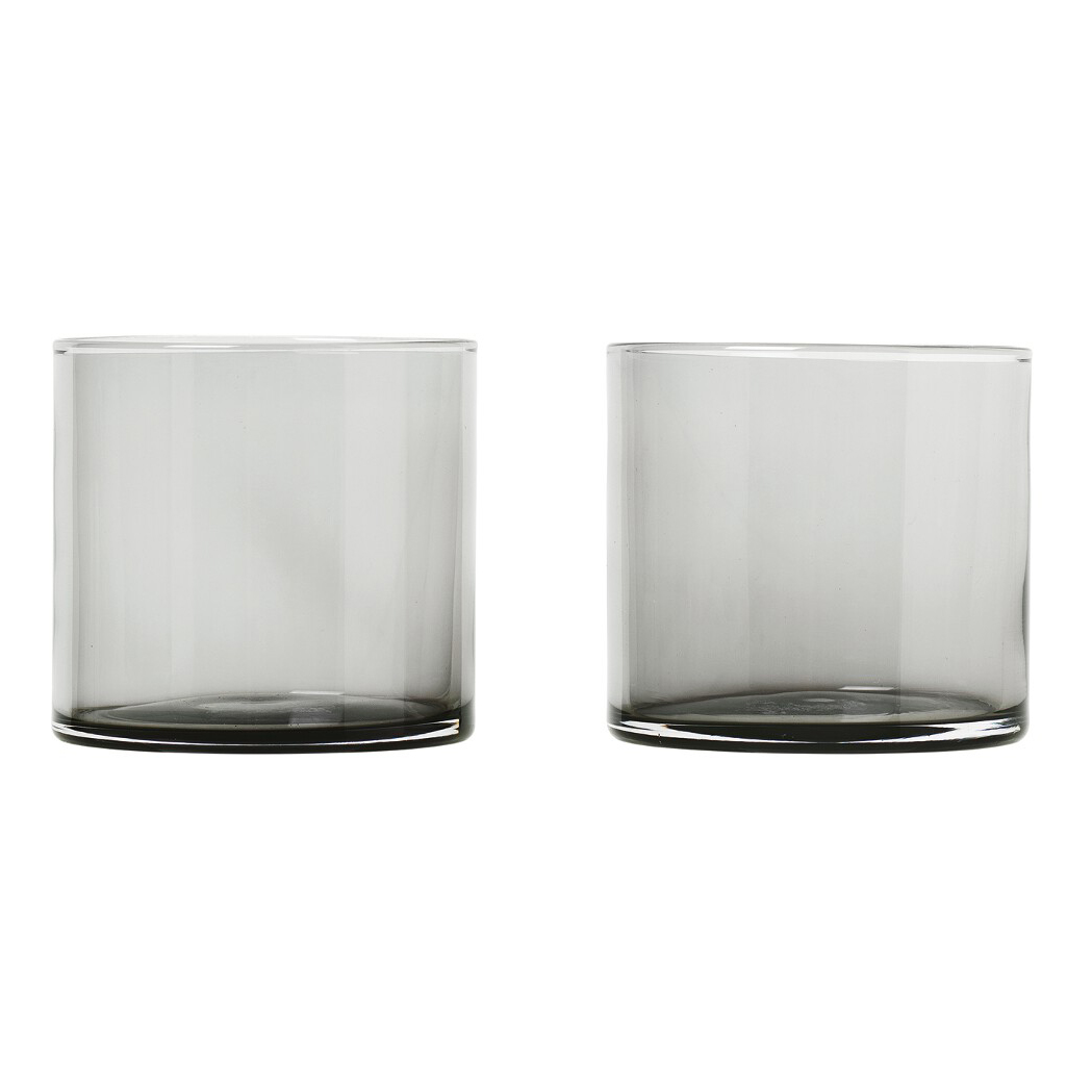 Vattenglas MERA set i 2 delar, 200 ml, rökt glas, Blomus