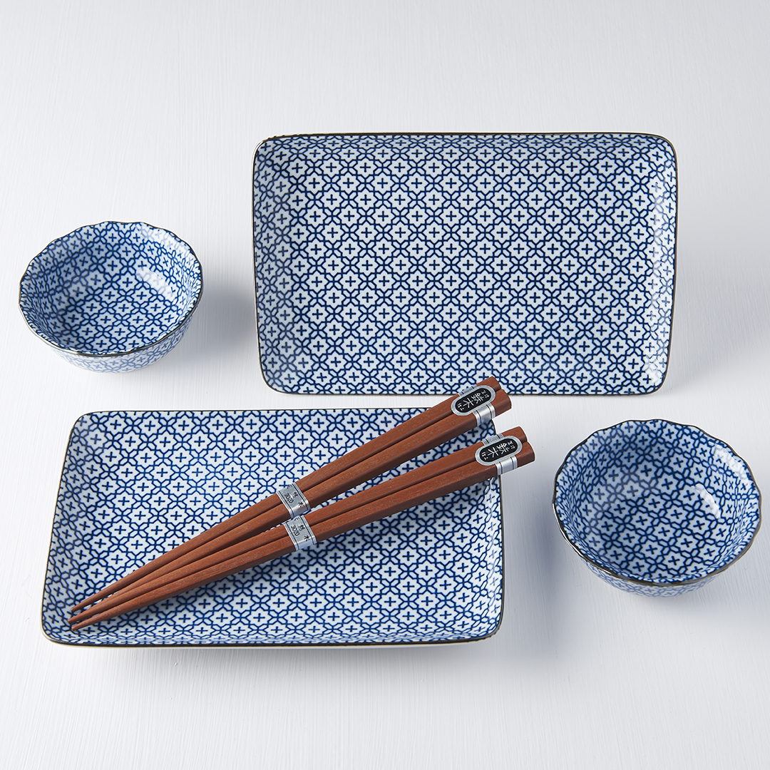 Sushi-set GEOMETRIC FLOWERS, 6 st, MIJ
