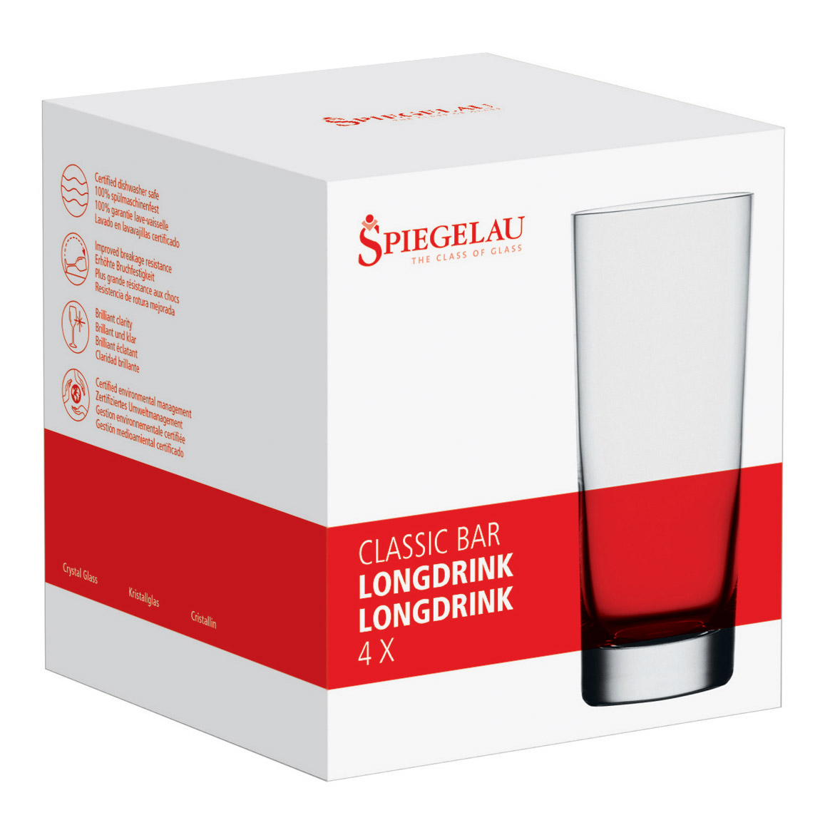 Drinkglas CLASSIC BAR LONGDRINK, set i 4 delar, 360 ml, Spiegelau