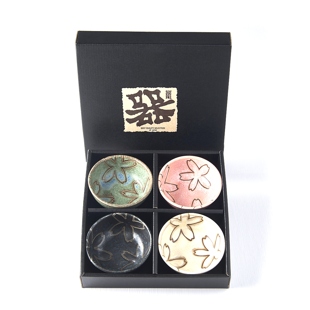 Såsskål STYIZED FLOWERS, set i 4 delar, 100 ml, MIJ