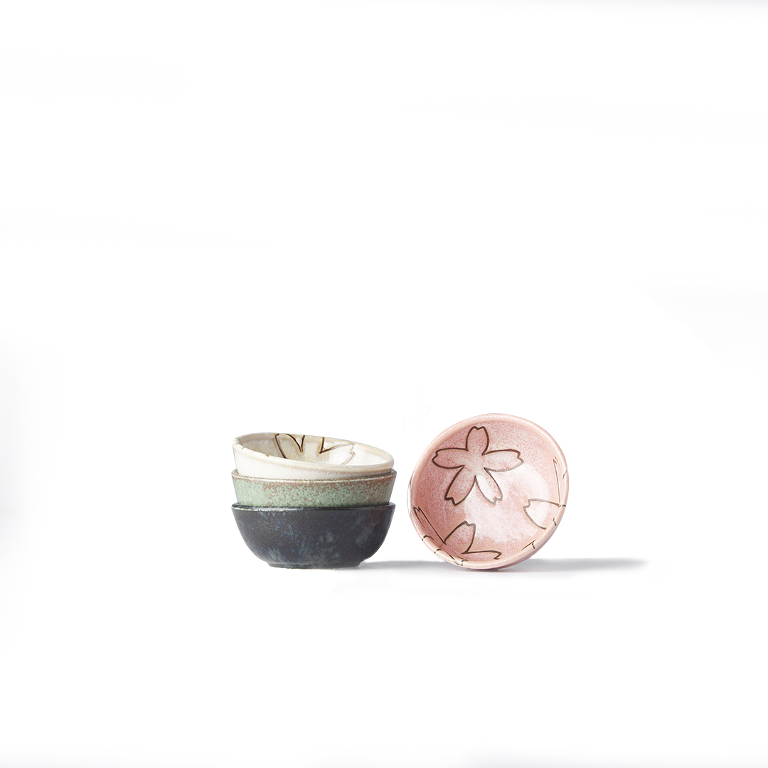 Såsskål STYIZED FLOWERS, set i 4 delar, 100 ml, MIJ