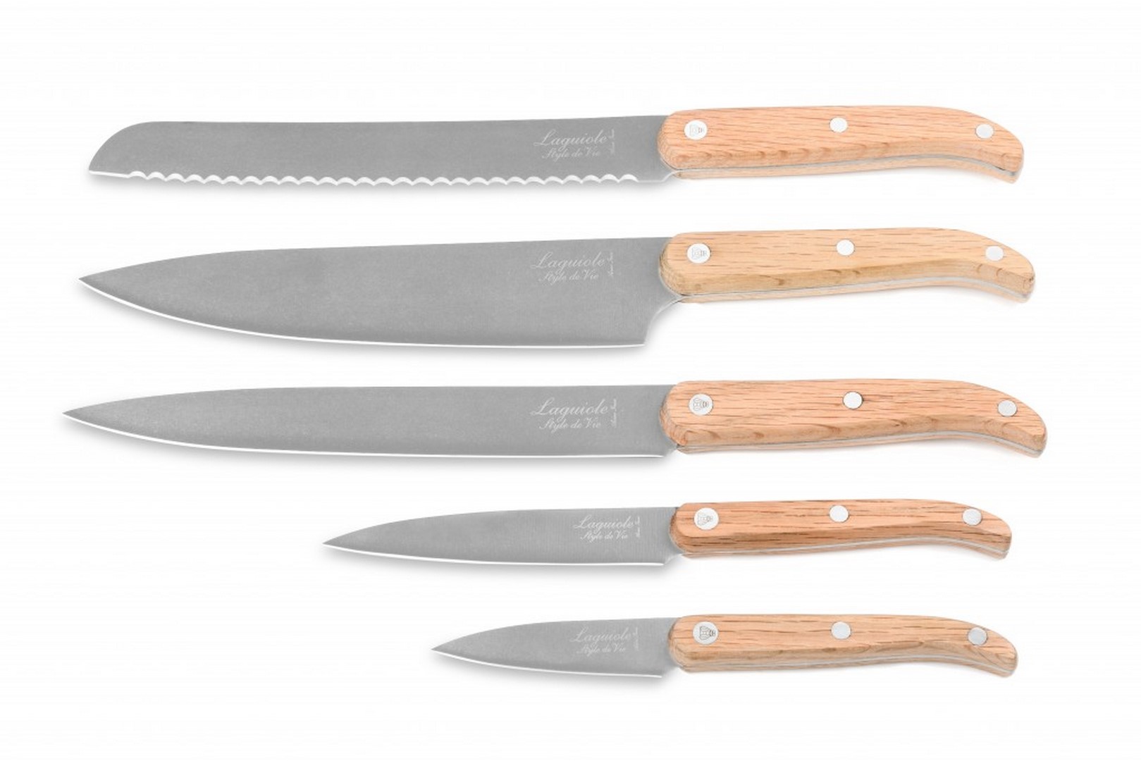 Knivset, 6 st med magnetstativ INNOVATION, ek, Laguiole
