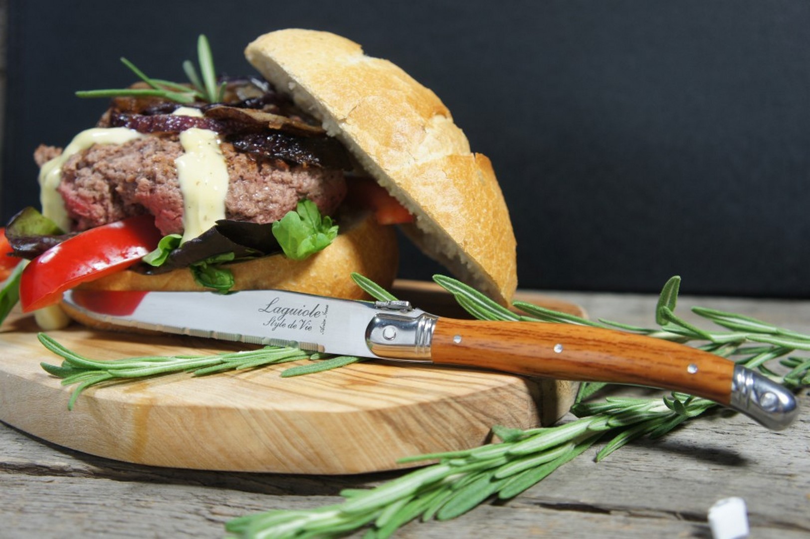 Köttknivar PREMIUM, 6 st, med träblock, Laguiole