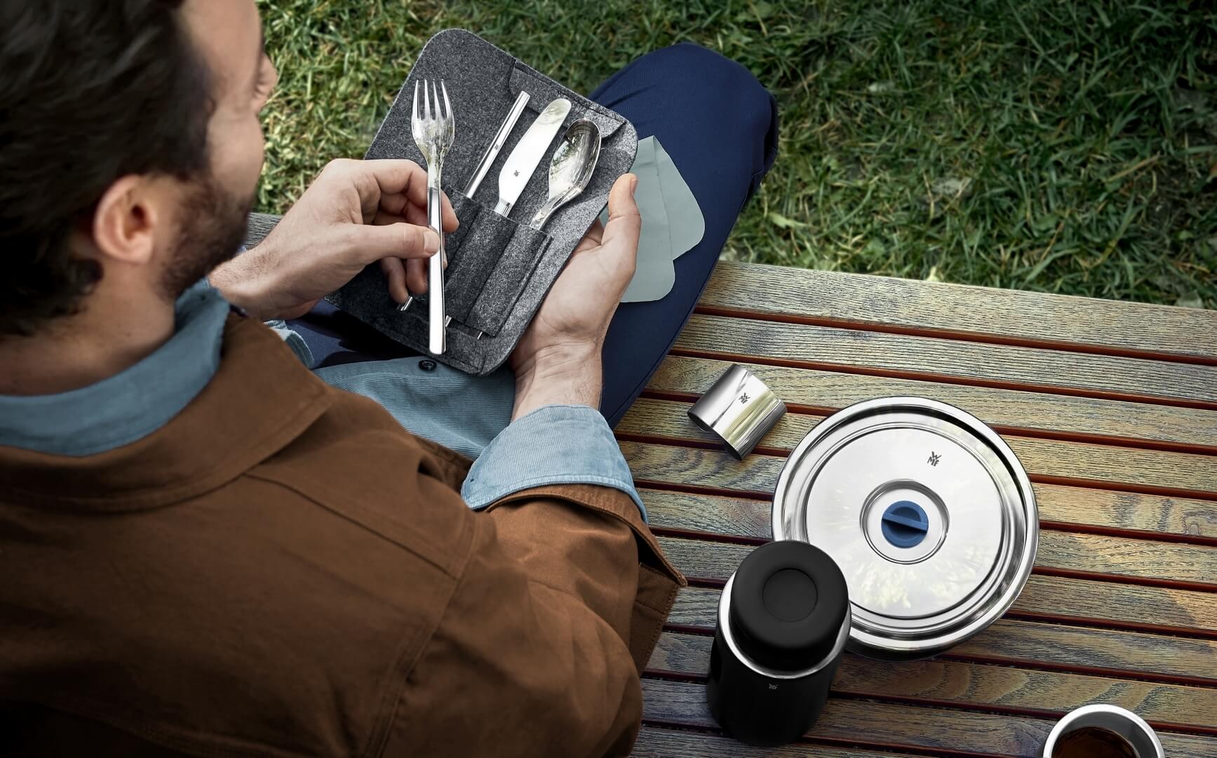 Bestickset to-go MY2GO, med fodral, grön, WMF
