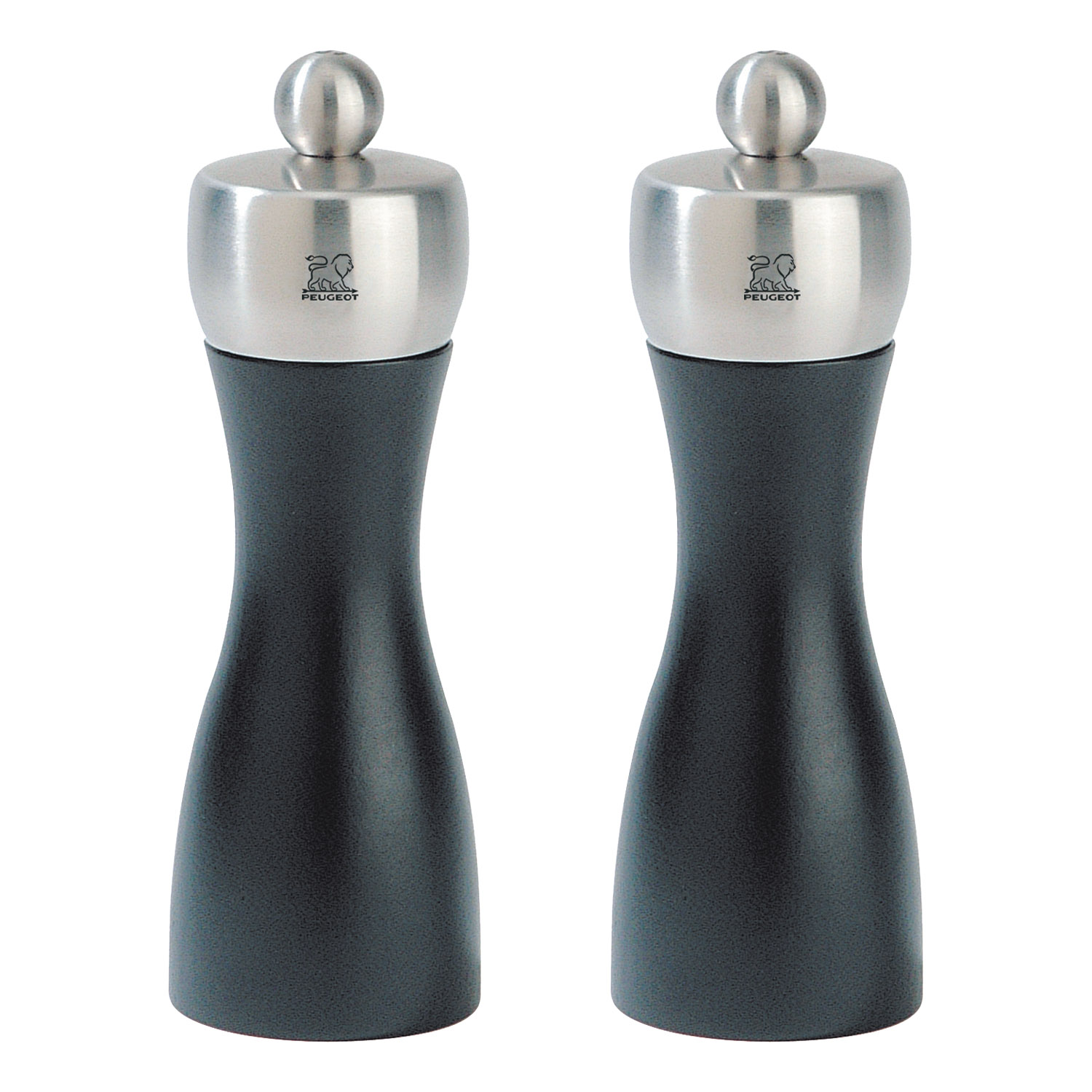 Salt- och pepparkvarn FIDJI 15 cm, svart matt/rostfritt stål, Peugeot