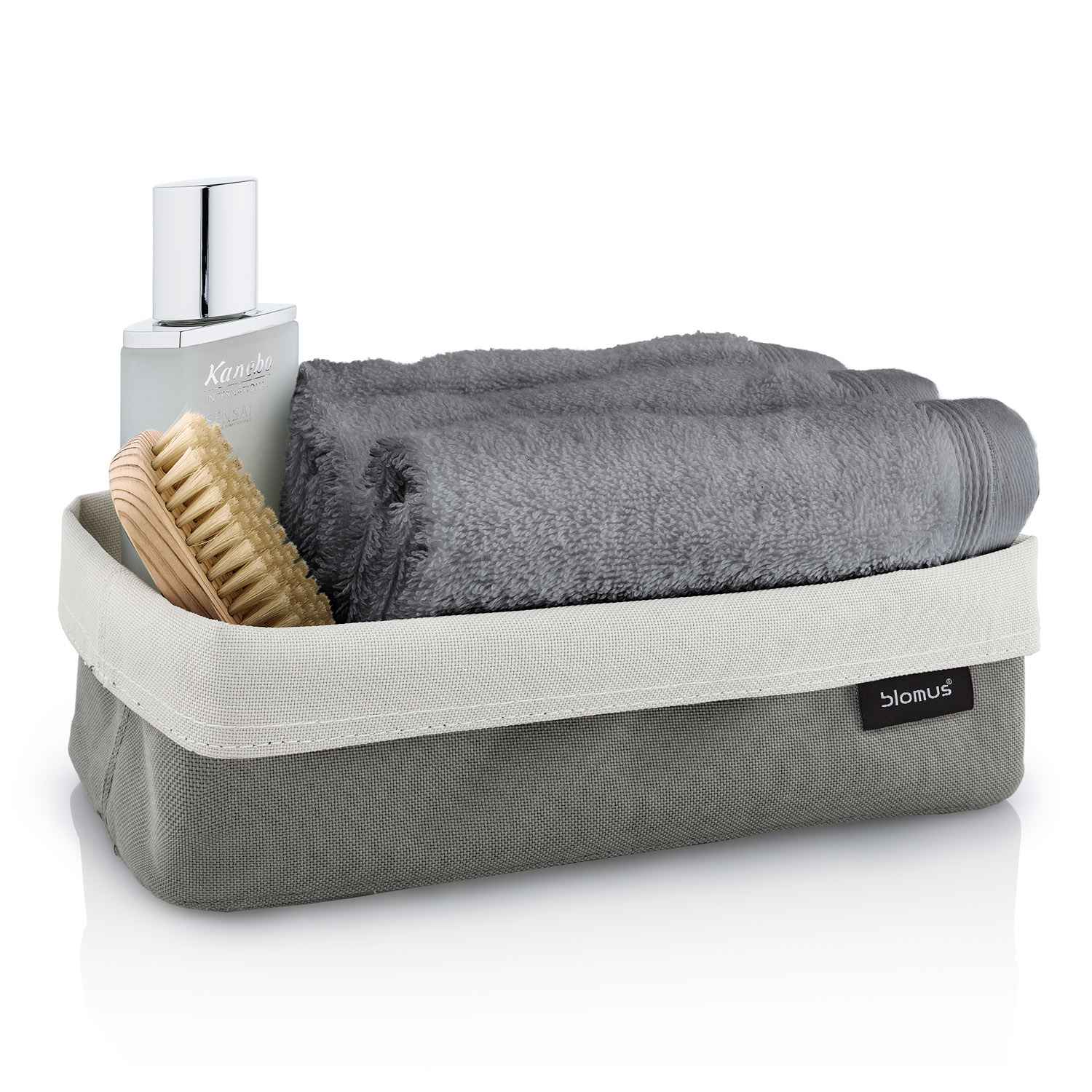 Förvaringskorg ARA L 23 cm, dubbelsidig, sand/grå/brun, Blomus