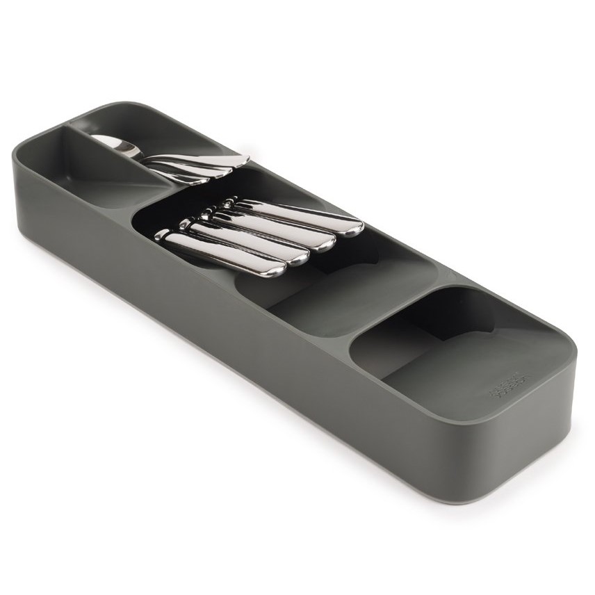 Bestickbricka DRAWER STORE 39,5 X 11 cm, mörkgrå, Joseph Joseph
