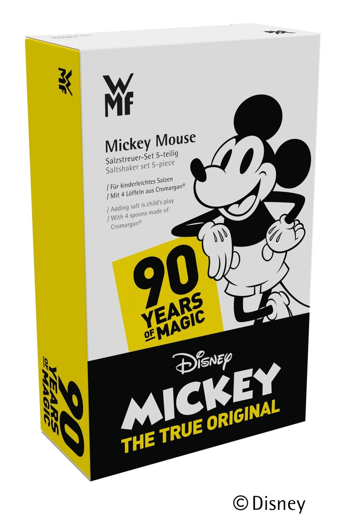 Äggsked MICKEY MOUSE, set i 4 delar, med saltkar, WMF