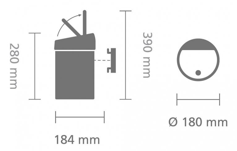 Soptunna med trycklock TOUCH BIN 3 l, blankt stål, Brabantia