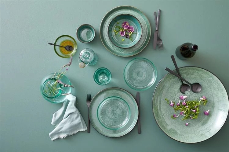 Efterrättstallrik GASTRO 21 cm, svart/grön, Bitz