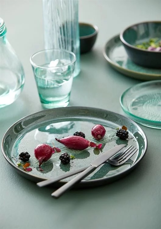 Efterrättstallrik GASTRO 21 cm, svart/grön, Bitz